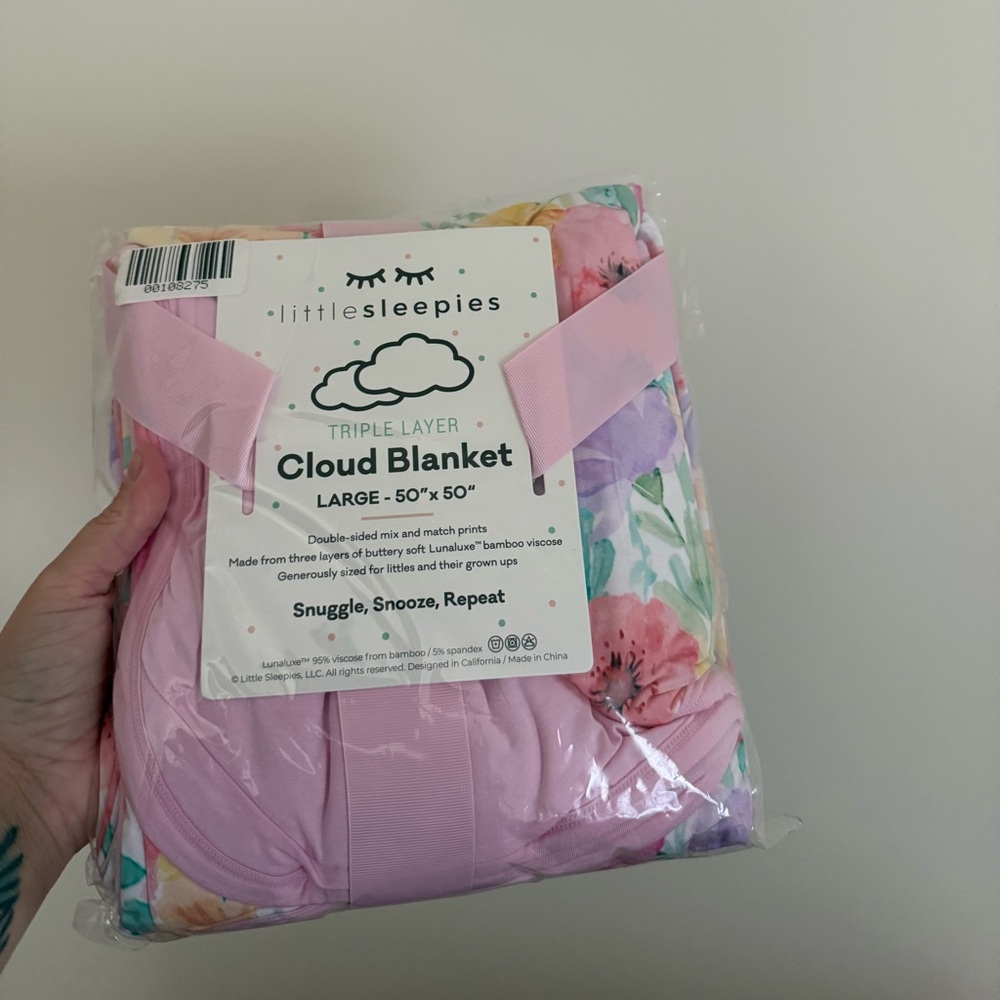 Little Sleepies Pink Floral Cloud Blanket